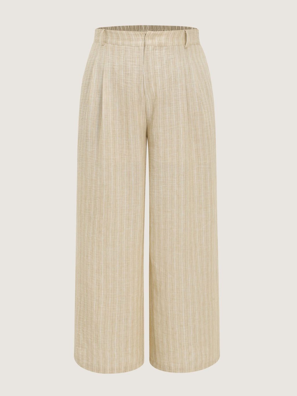 Textured Striped Pleated Wide Leg Pants