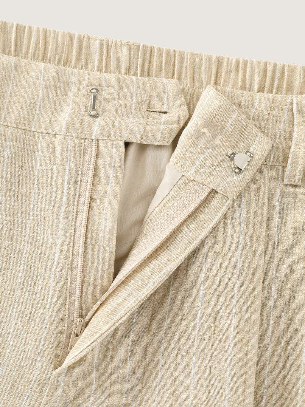 Textured Striped Pleated Wide Leg Pants