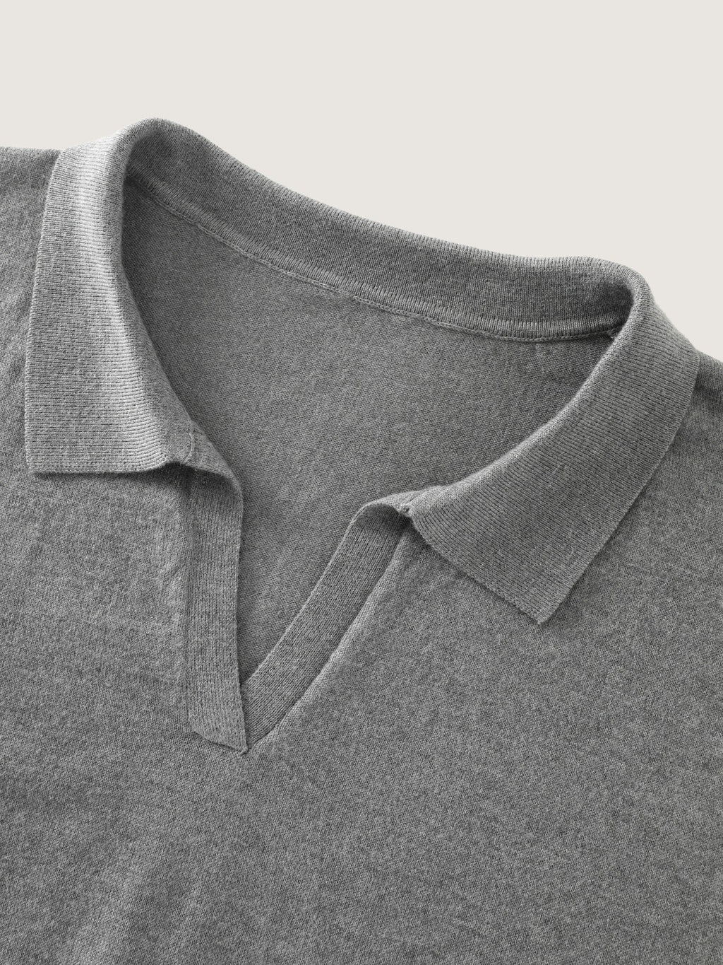 Heather Split Polo Collar Loose Sweater Vest