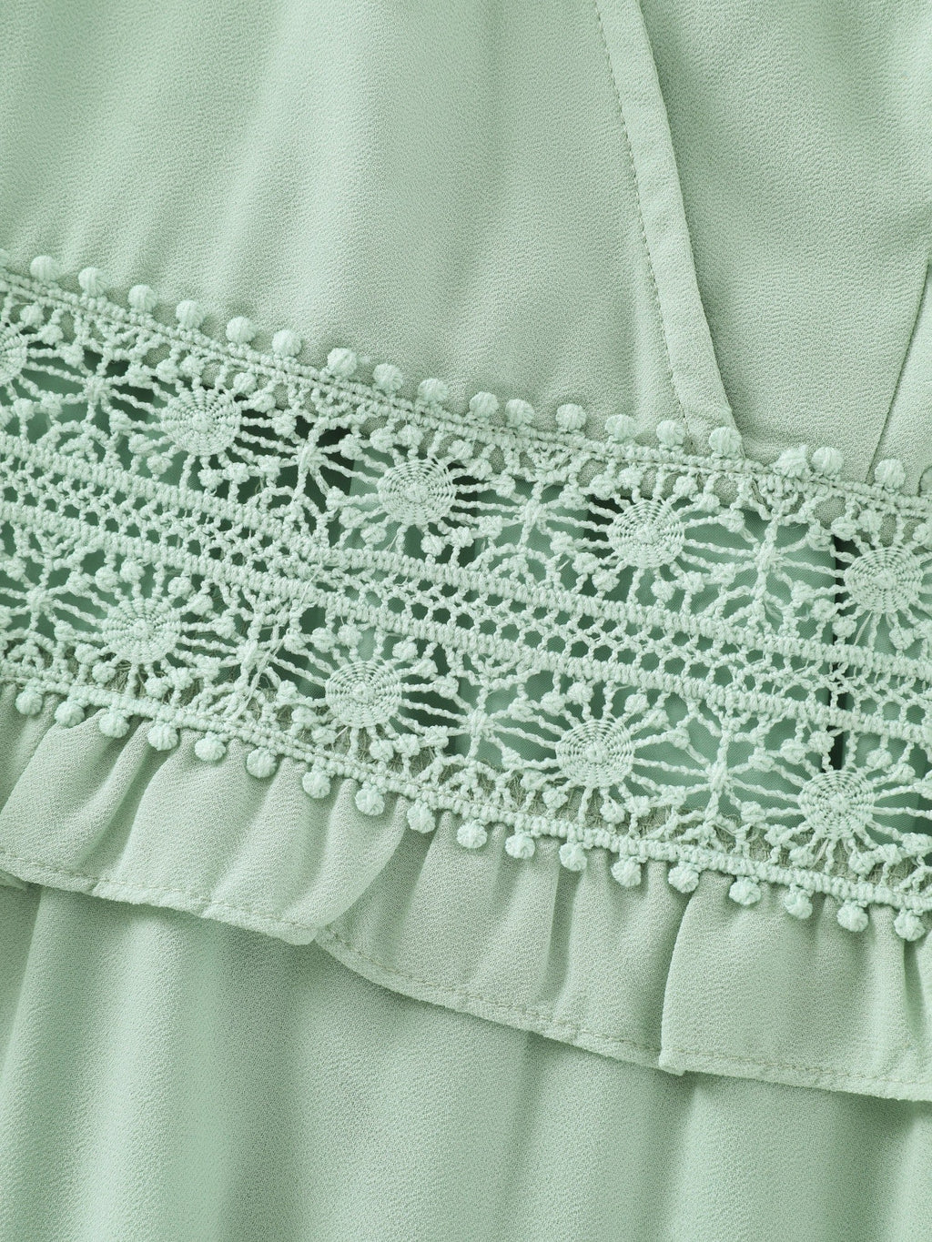 Lace Waist Tiered Chiffon Mini Dress