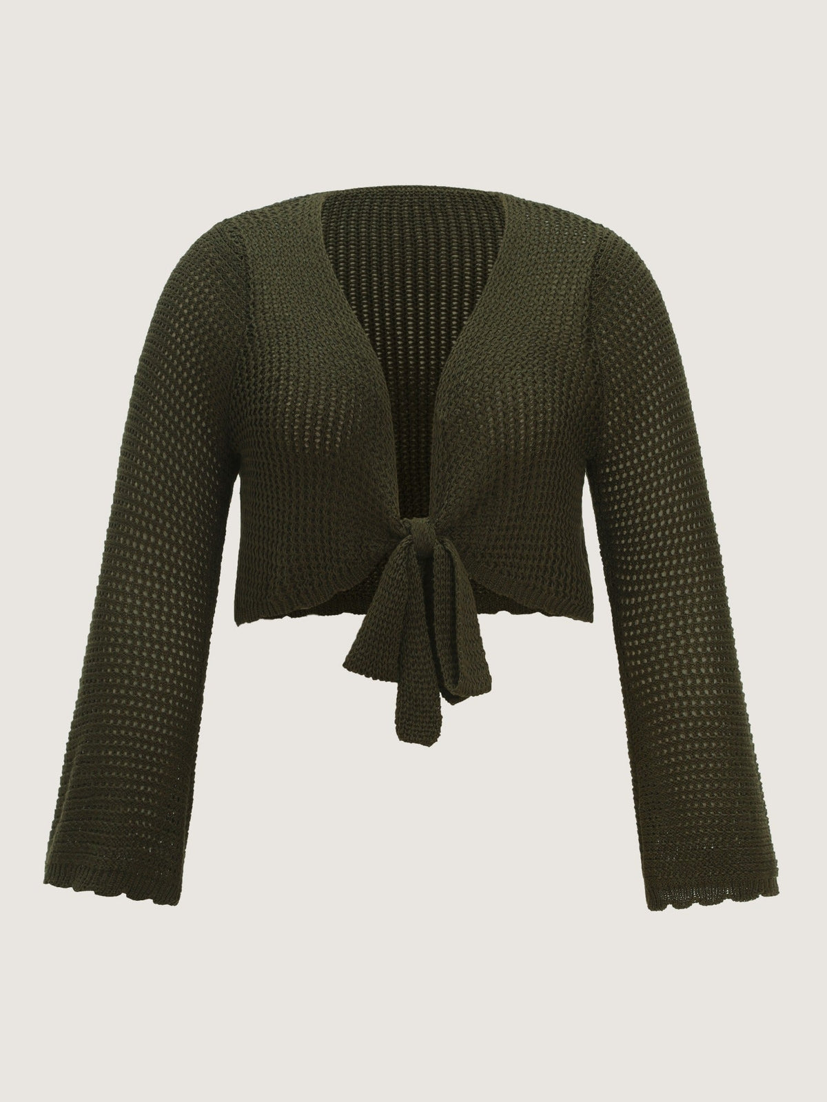 Cut Out Front Tie Cropped Cardigan
