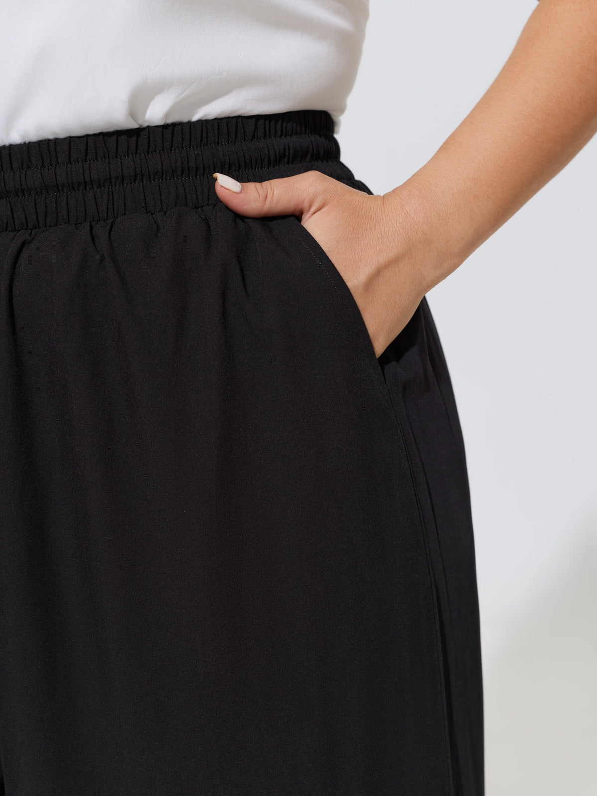 Palm Embroidery Tassel Drawstring Wide Leg Pants