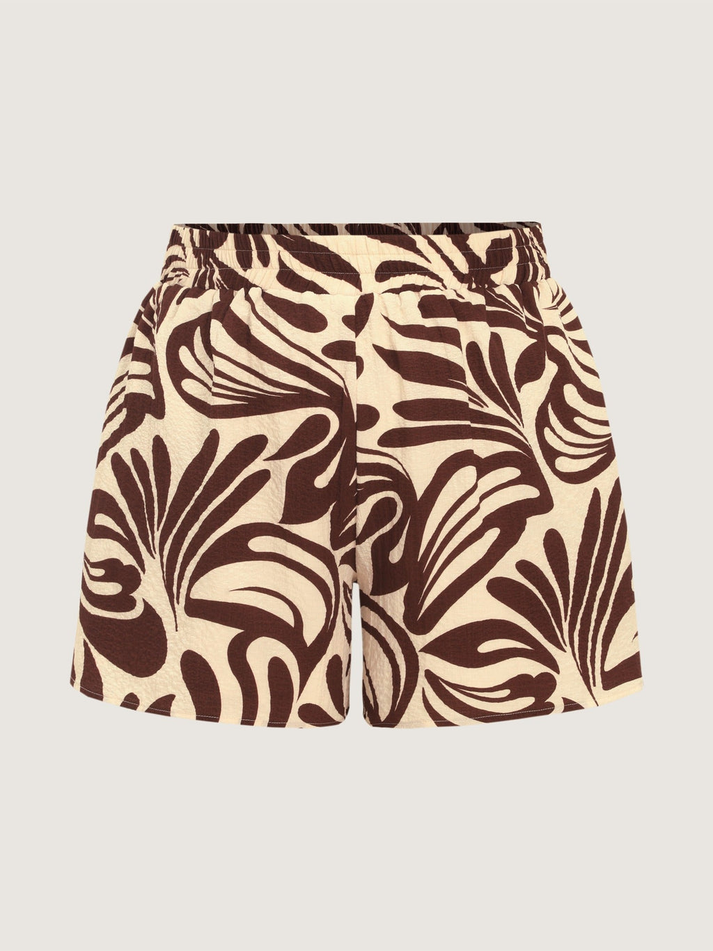 Abstract Print Elastic Waist Shorts