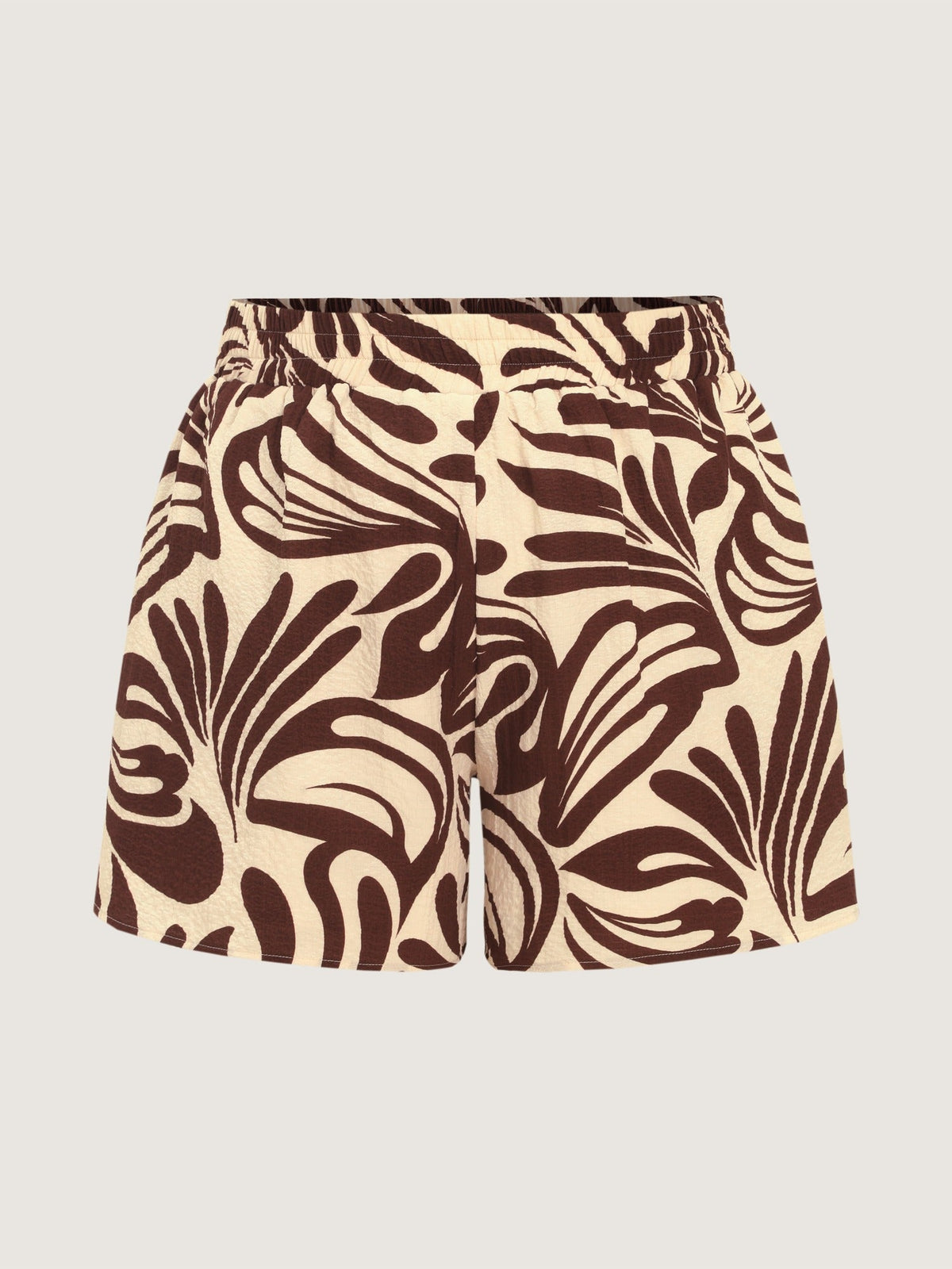 Abstract Print Elastic Waist Shorts