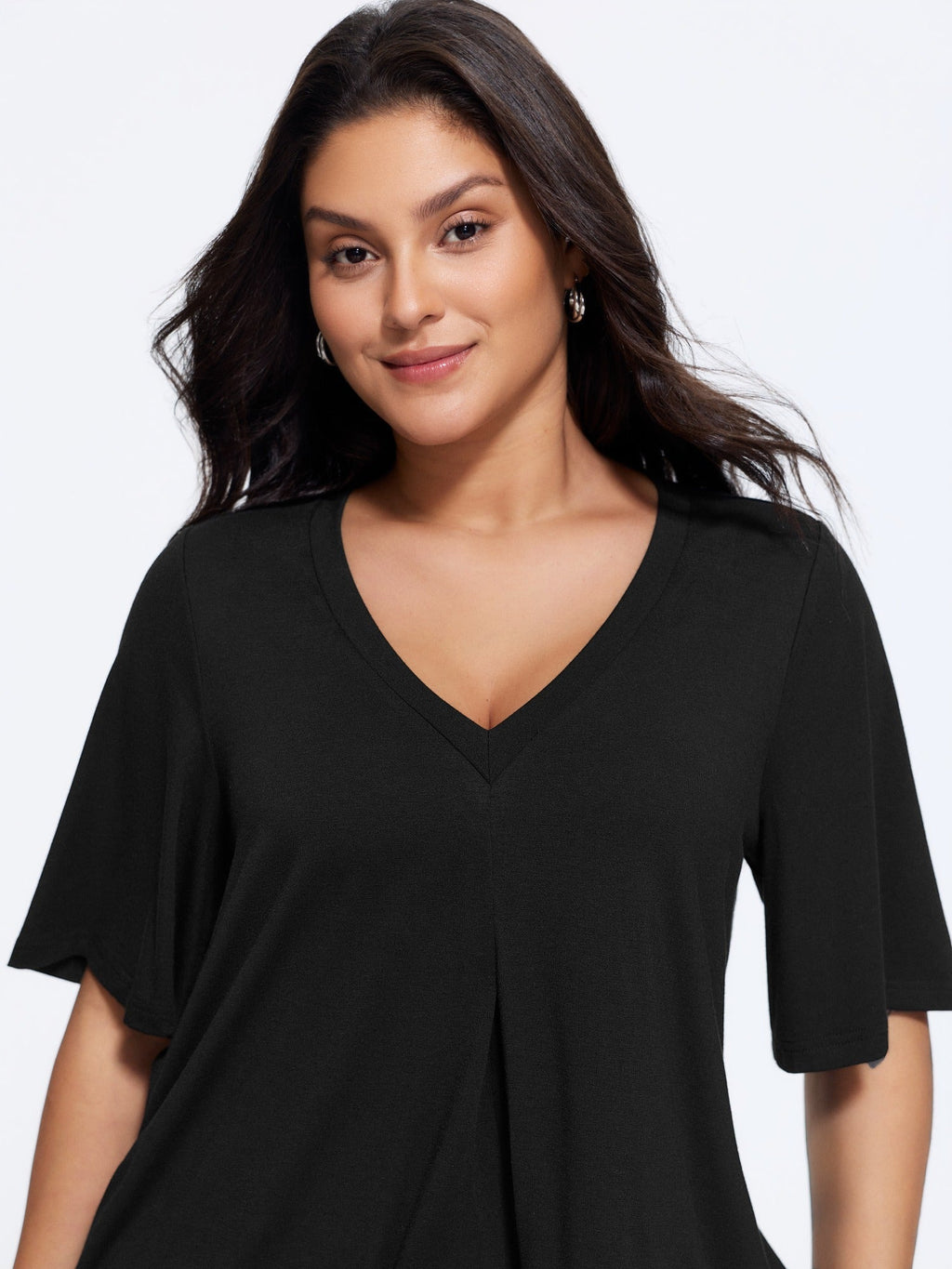 Supersoft Stretchy Front Pleat Loose T-Shirt