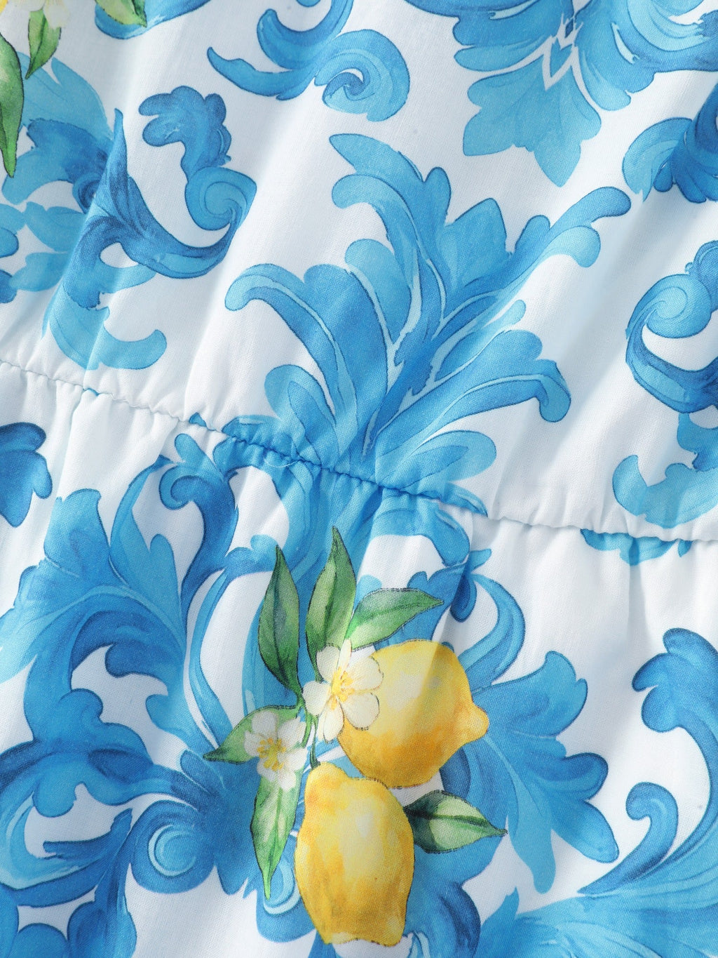 Cotton Lemon Baroque Print One Shoulder Midi Dress