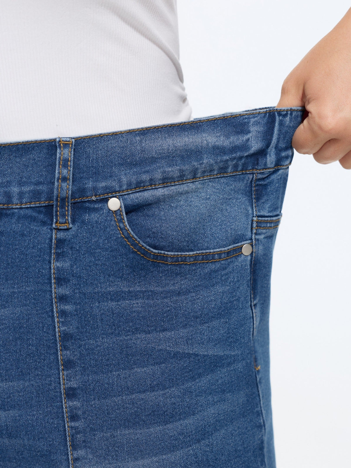 Stretch Front Seam Detail Flare Jeans