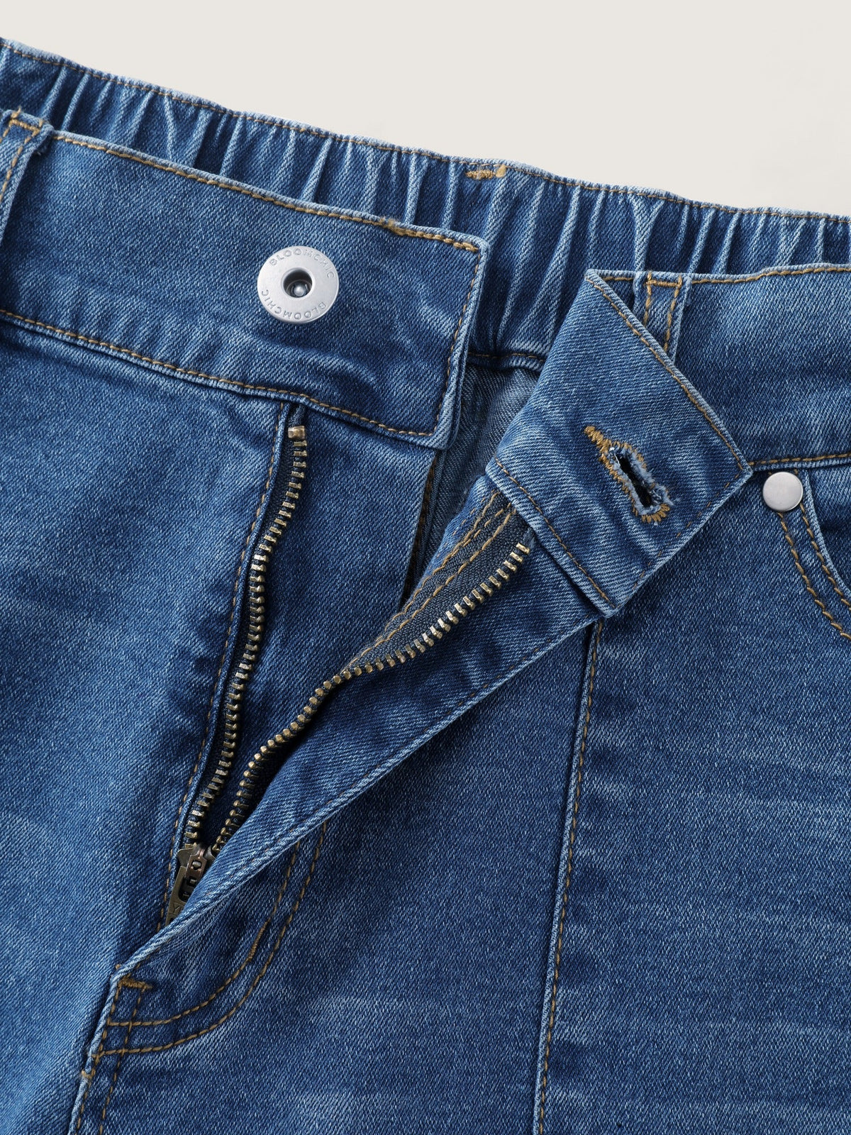 Stretch Front Seam Detail Flare Jeans