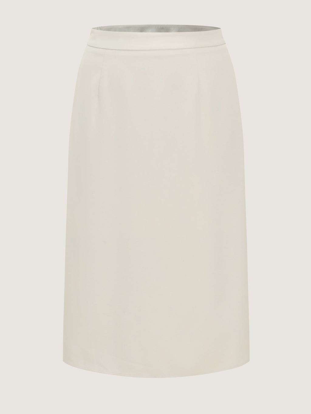 Minimal Solid Back Split A Line Midi Skirt