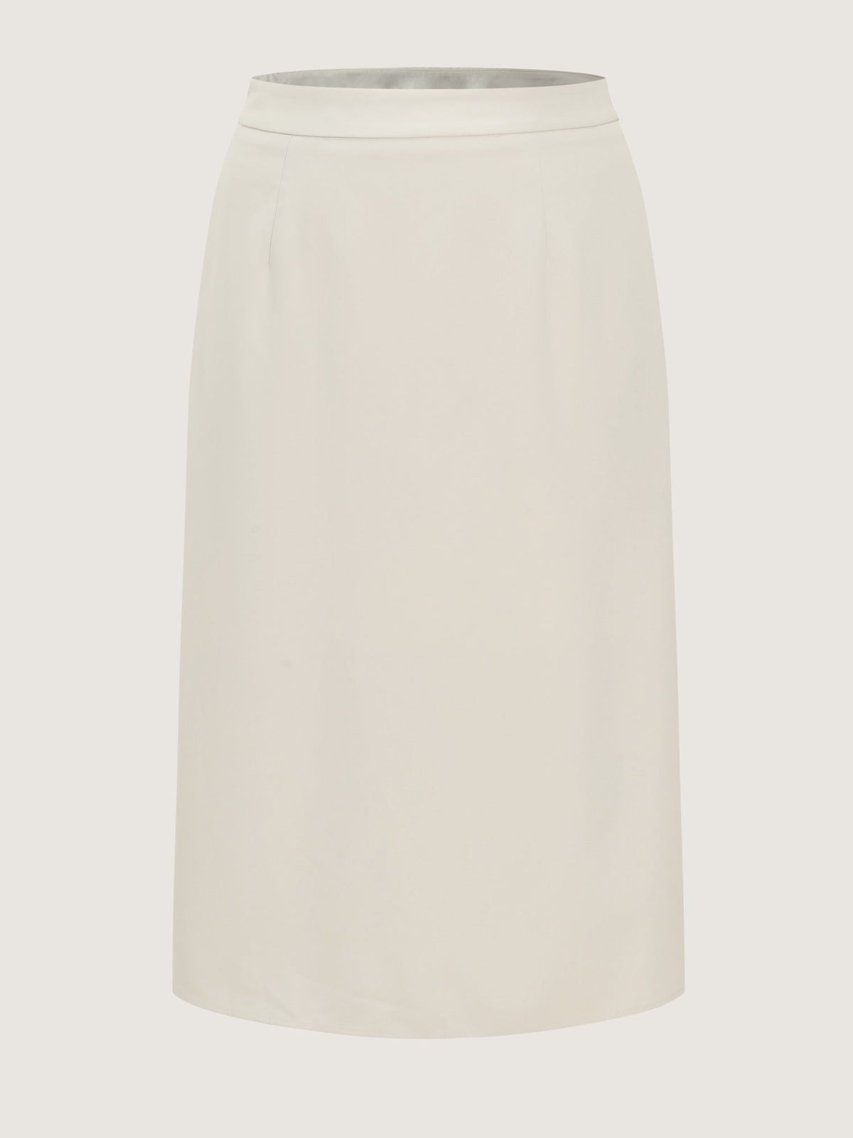 Minimal Solid Back Split A Line Midi Skirt