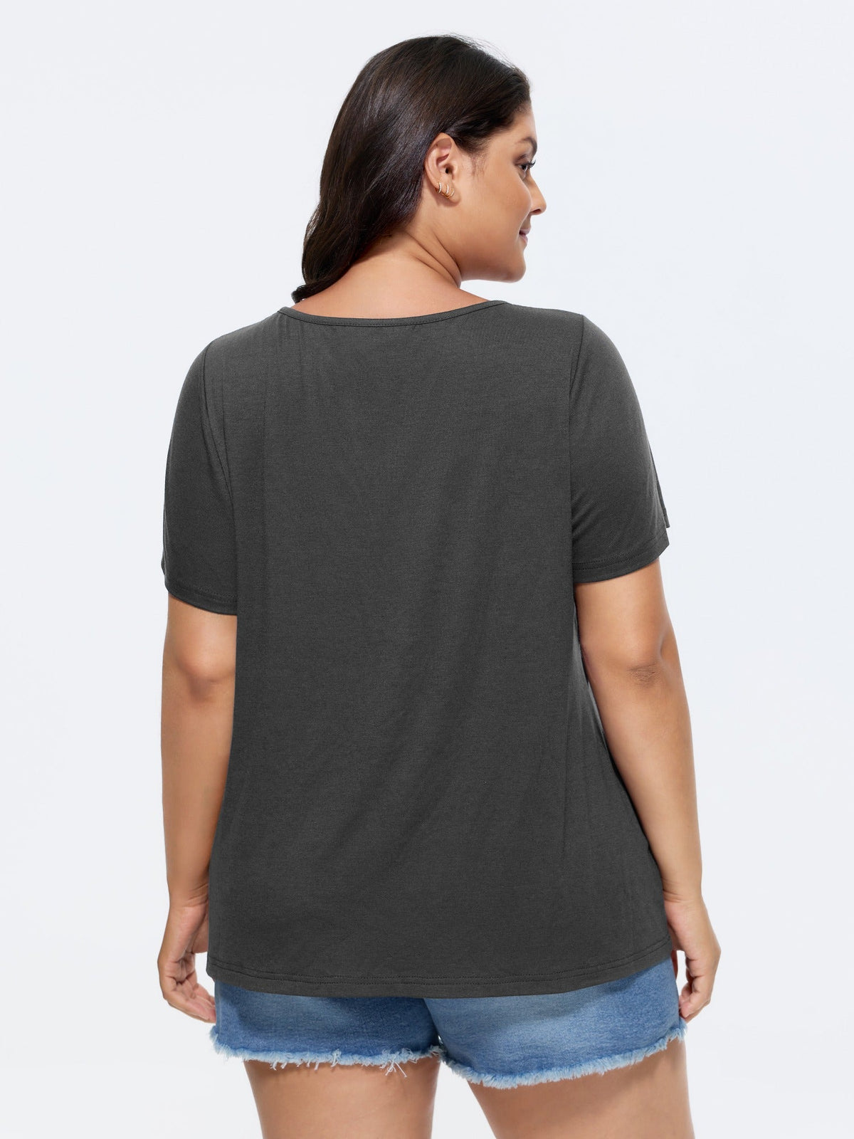 Supersoft Cut-Out Neckline Plain T-Shirt