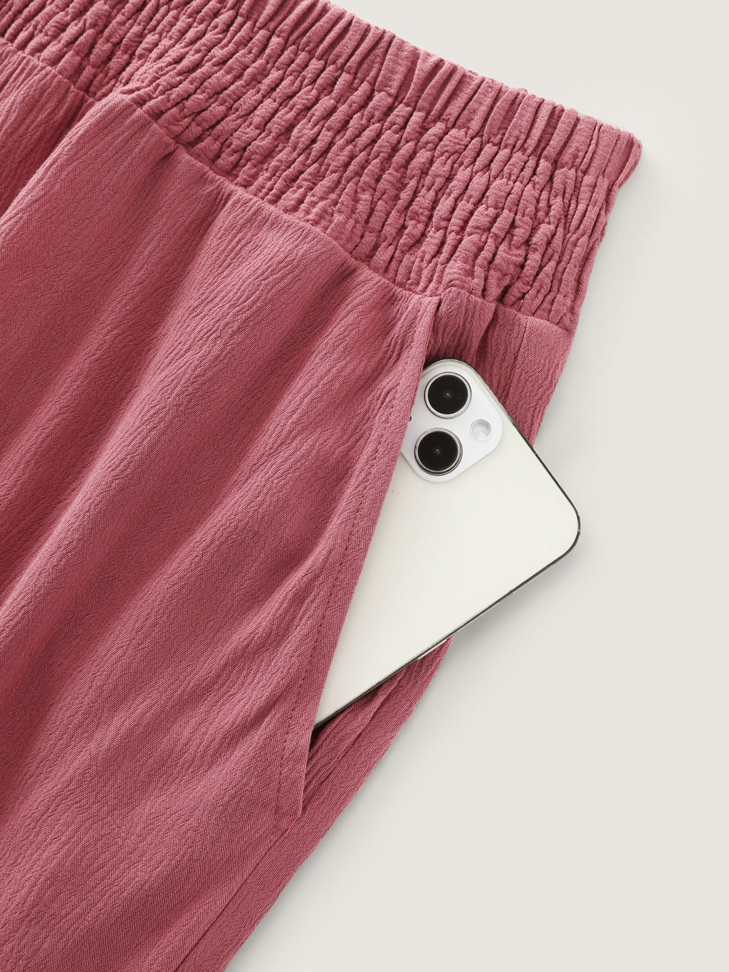 Shirred Waist Pocket Jogger Pants
