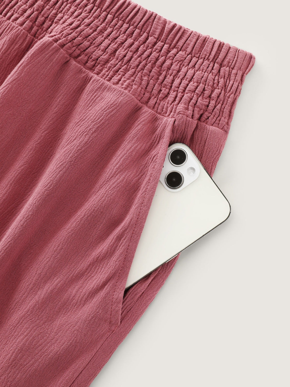 Shirred Waist Pocket Jogger Pants