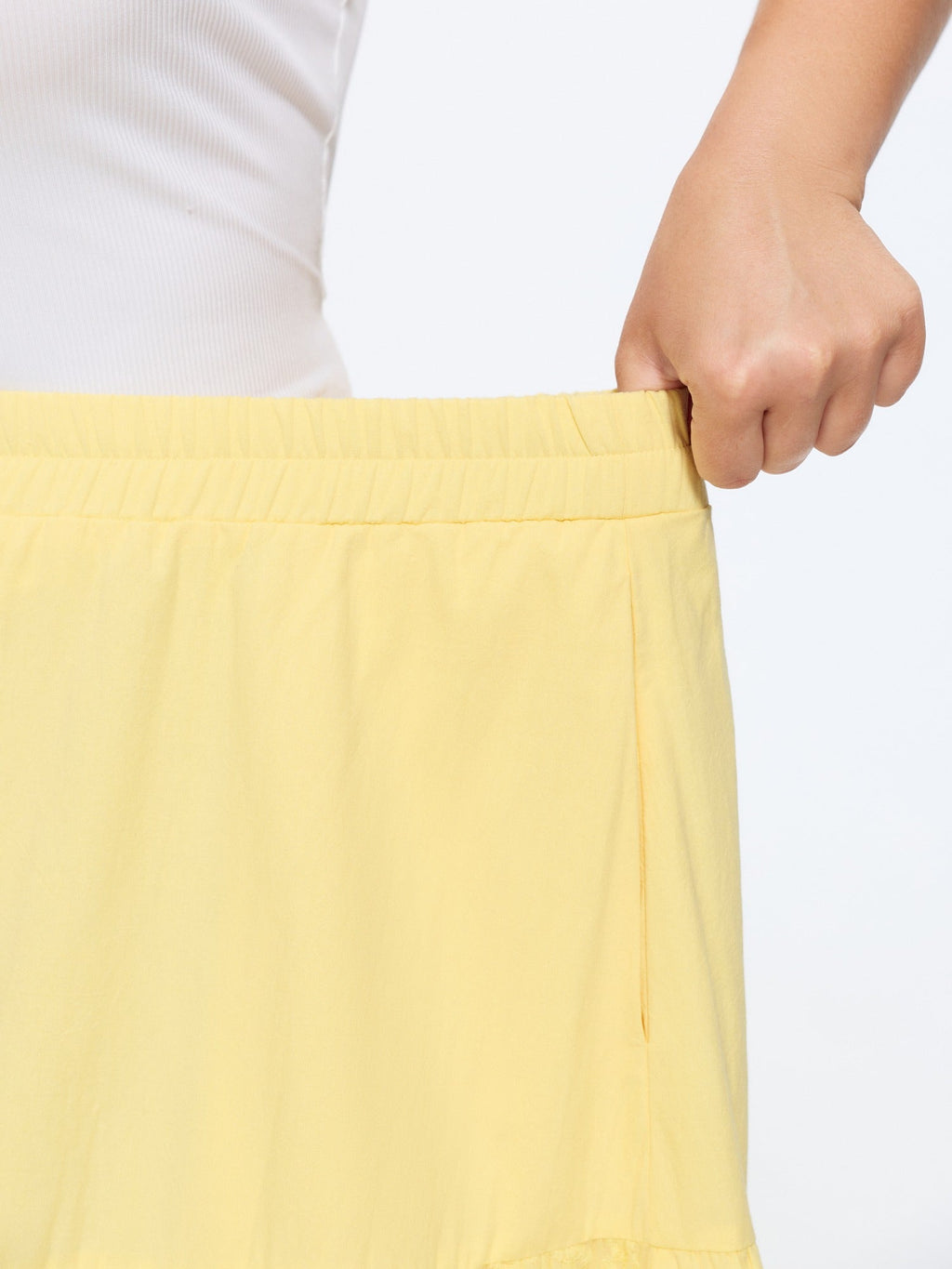 Cotton Eyelet Patchwork Tiered Midi Skirt