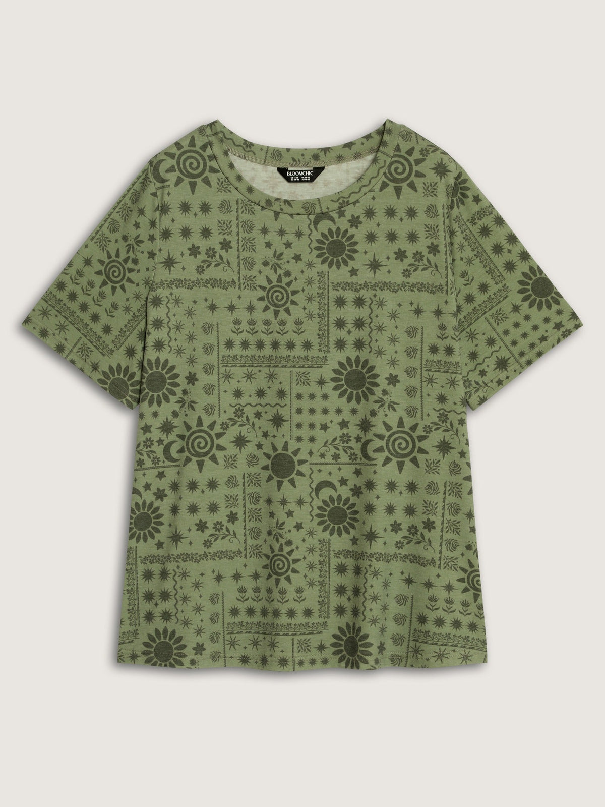 Supersoft Stretch Moon Star Print Crew Neck T‑Shirt