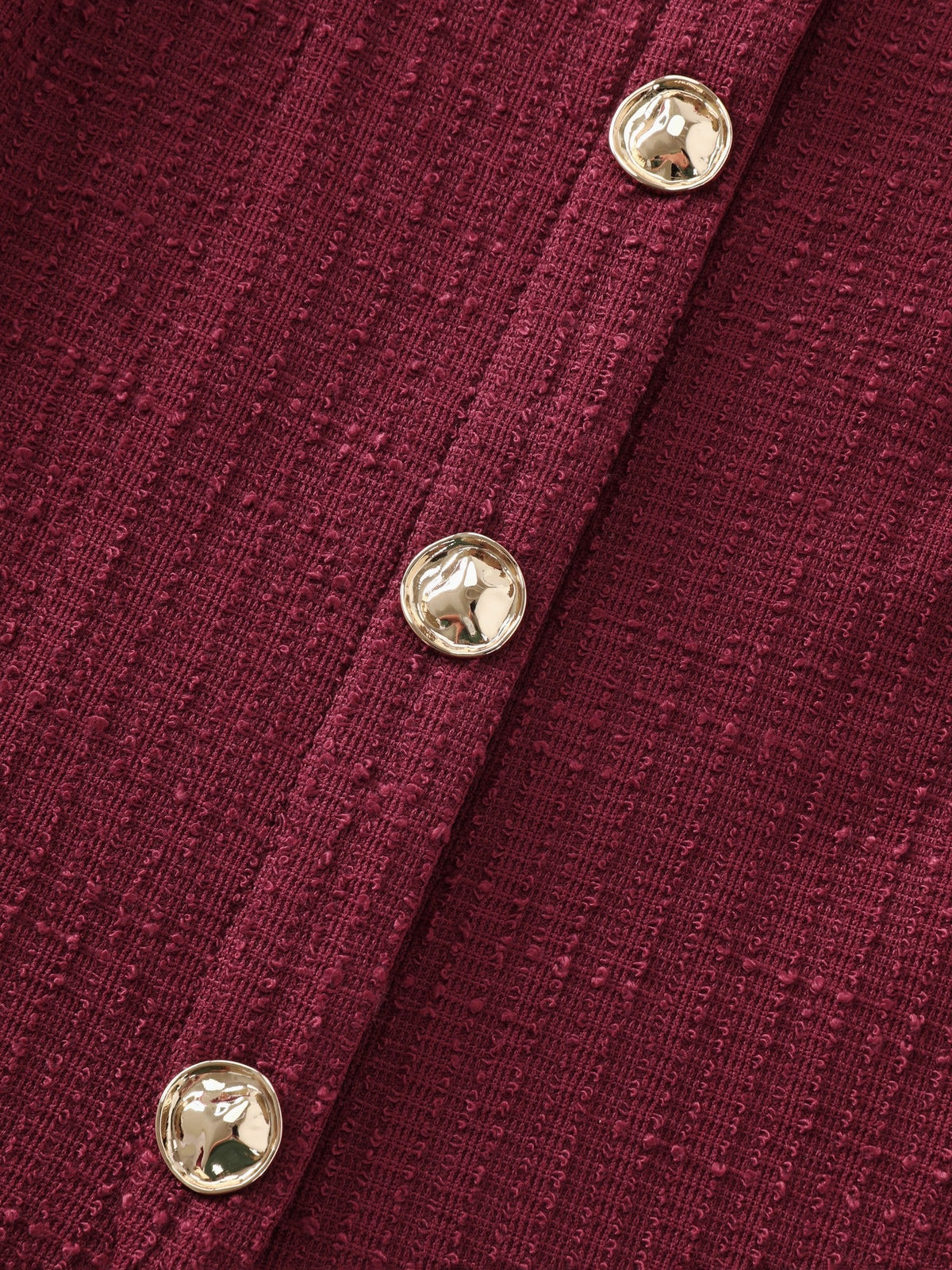 Square Neck Button Front Tweed Tank Top