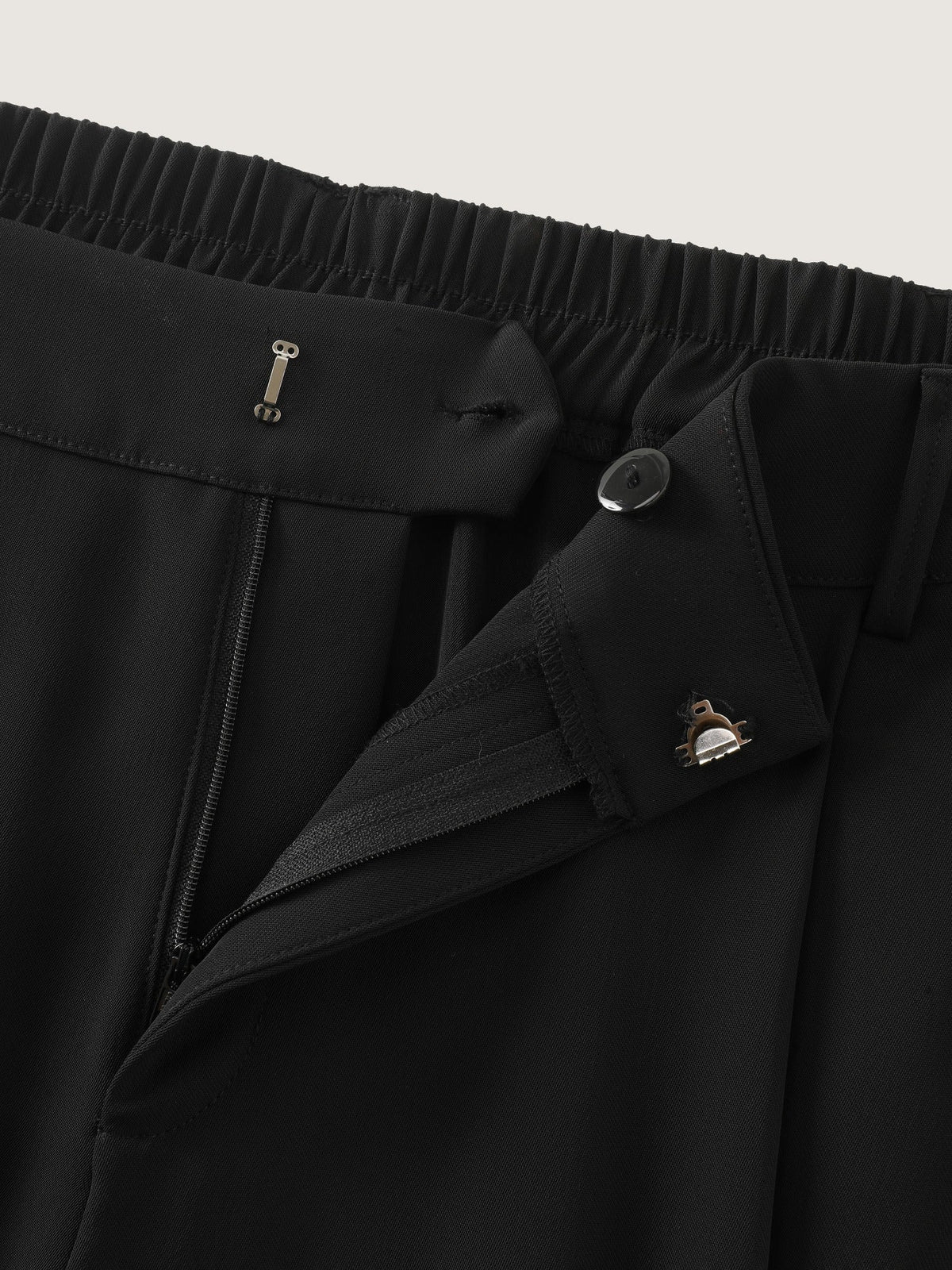 Solid High Waist Front Pleat Wide Leg Pants