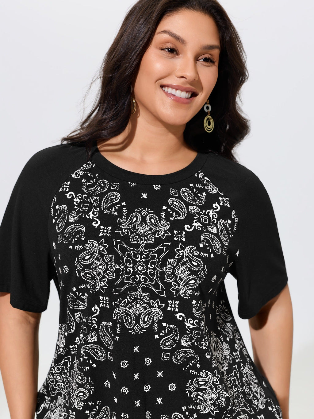 Supersoft Boho Print Raglan Sleeve T-Shirt