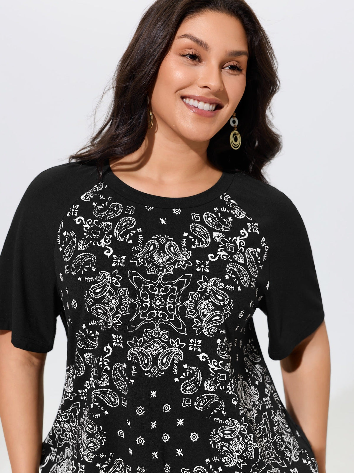 Supersoft Boho Print Raglan Sleeve T-Shirt