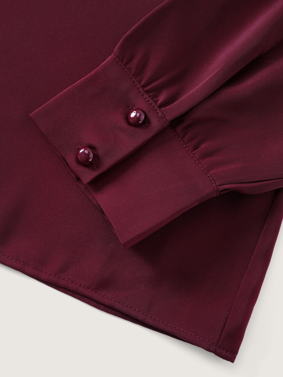 Satin Cowl Neck Tie Bow Long Sleeve Blouse