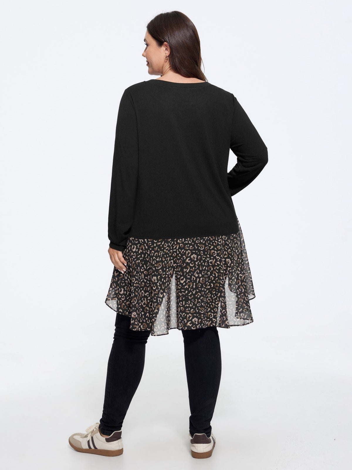 Supersoft Leopard Print Ruffle Hem T-Shirt