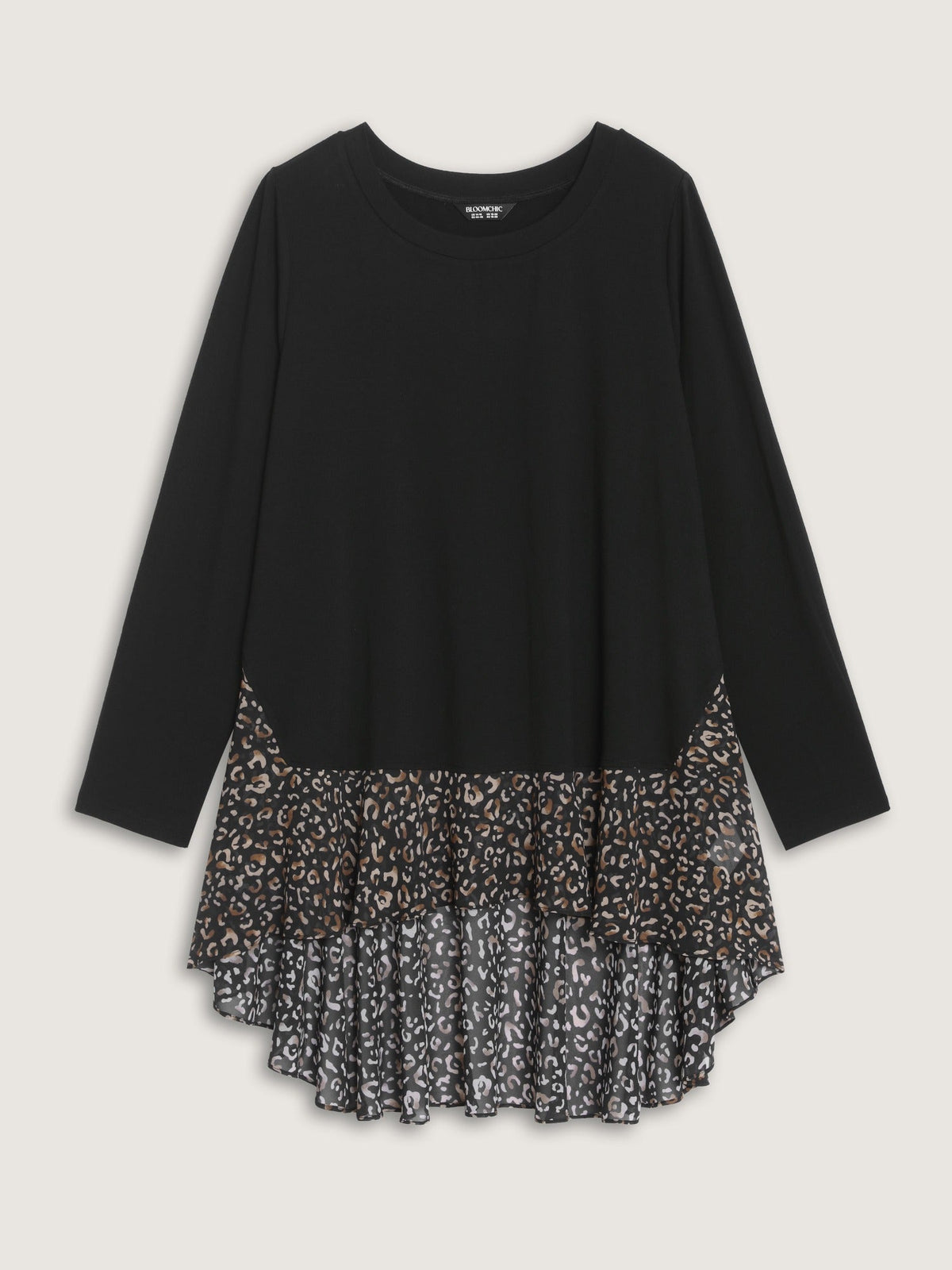 Supersoft Leopard Print Ruffle Hem T-Shirt