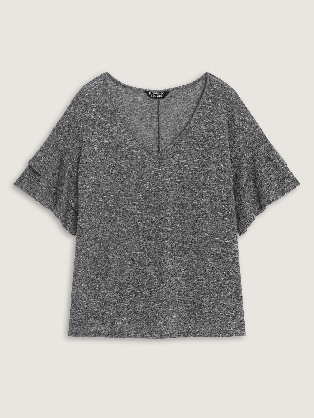 Supersoft Stretchy Double Ruffle Sleeve Casual Top