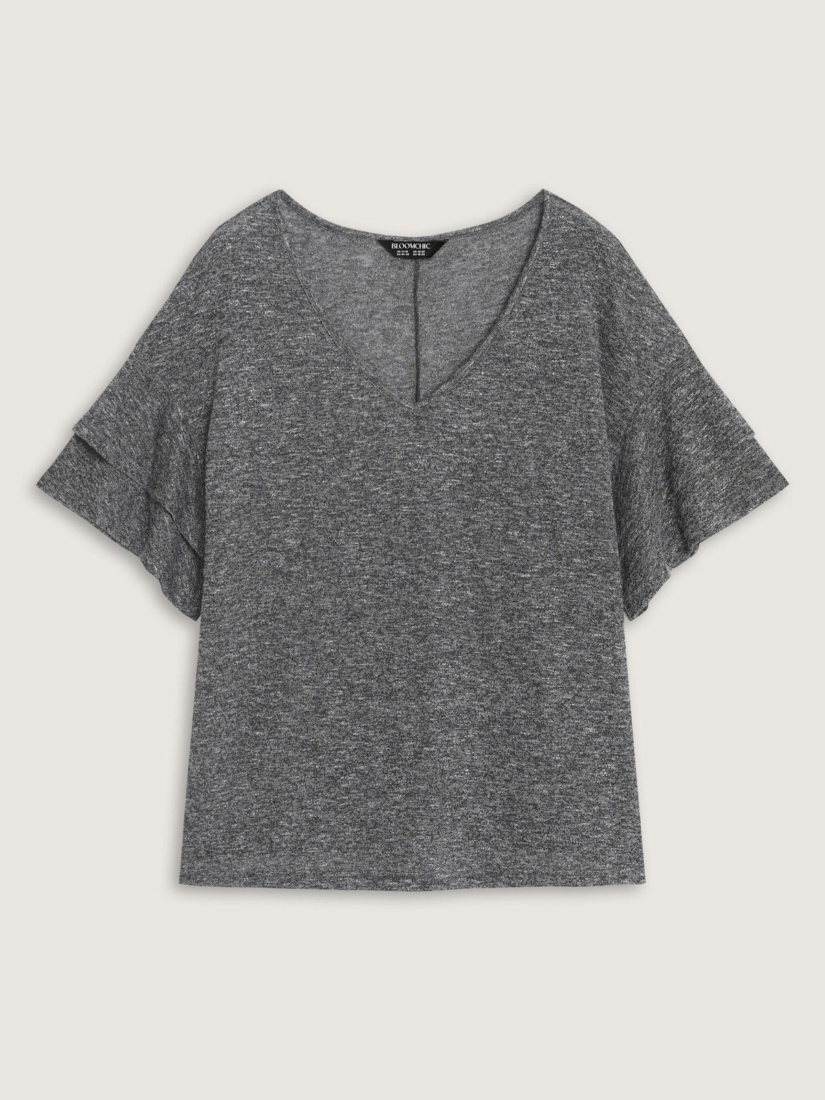 Supersoft Stretchy Double Ruffle Sleeve Casual Top