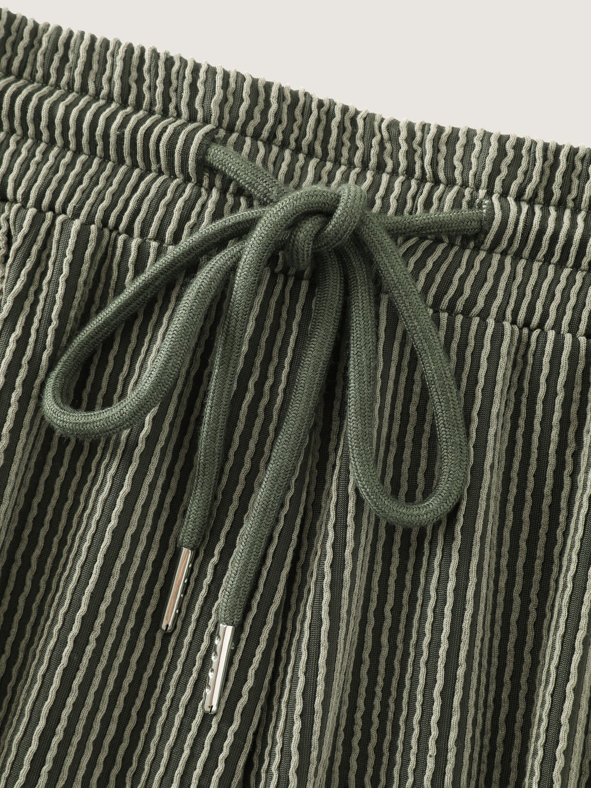 Textured Drawstring Pocket Wide Leg Pants