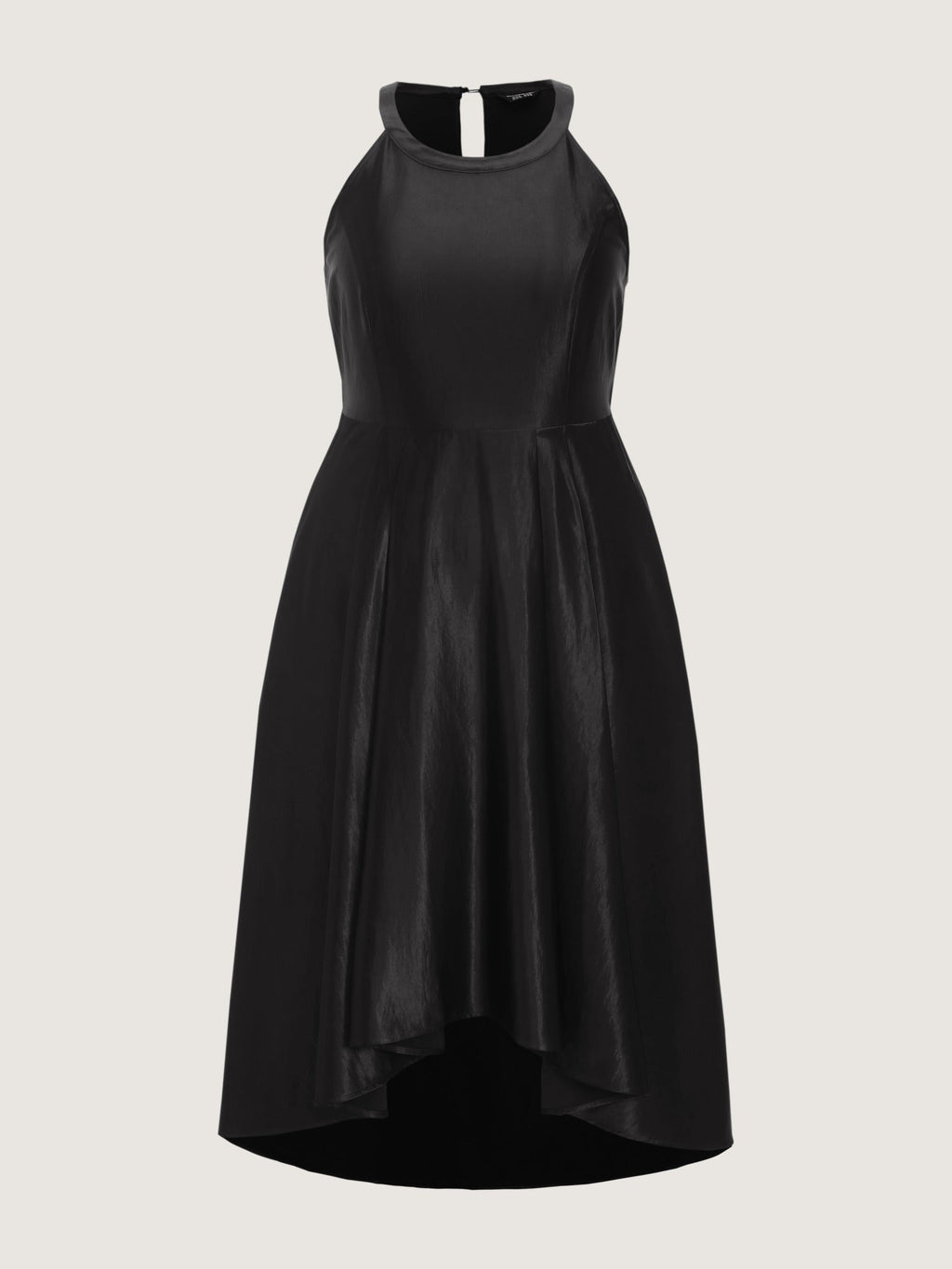 Solid Gloss Satin High Low Hem Occasion Dress