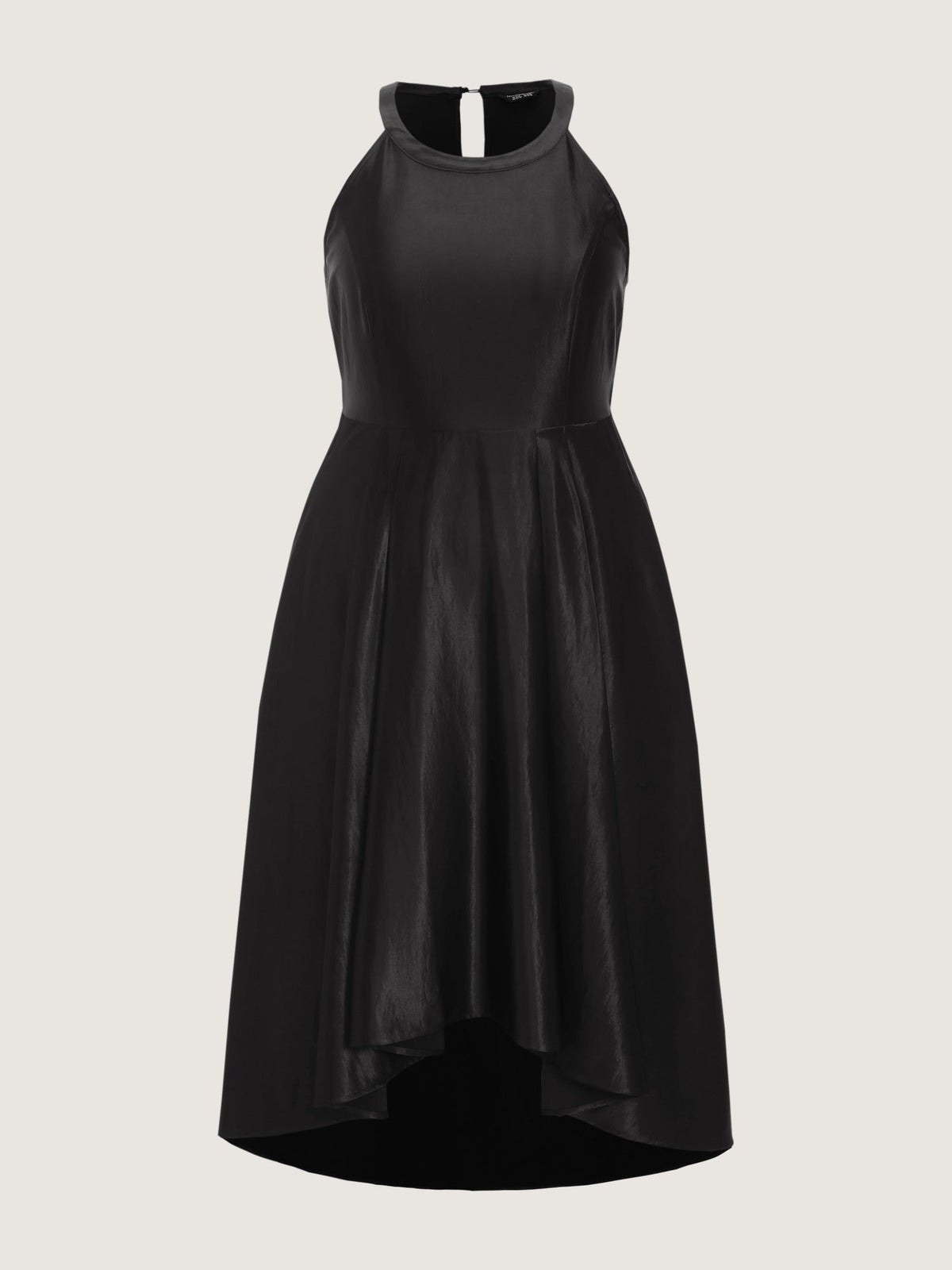 Solid Gloss Satin High Low Hem Occasion Dress