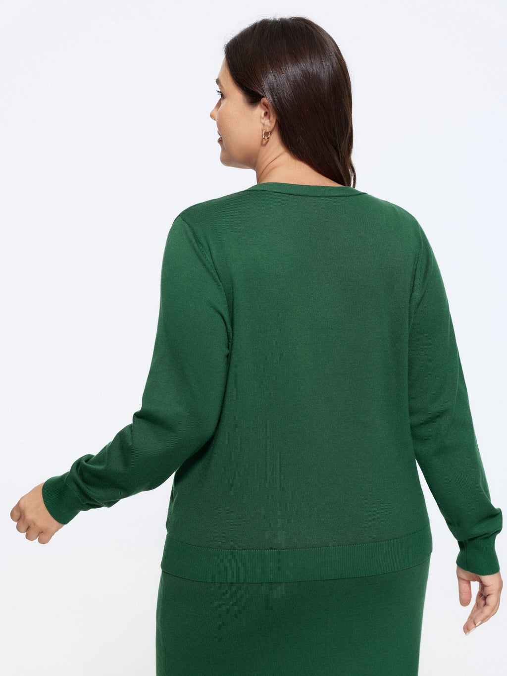 Textured Solid V Neck Front Button Cardigan