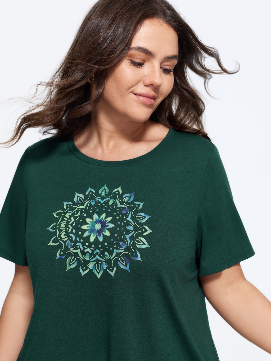 Supersoft Mandala Print Crew Neck T-Shirt
