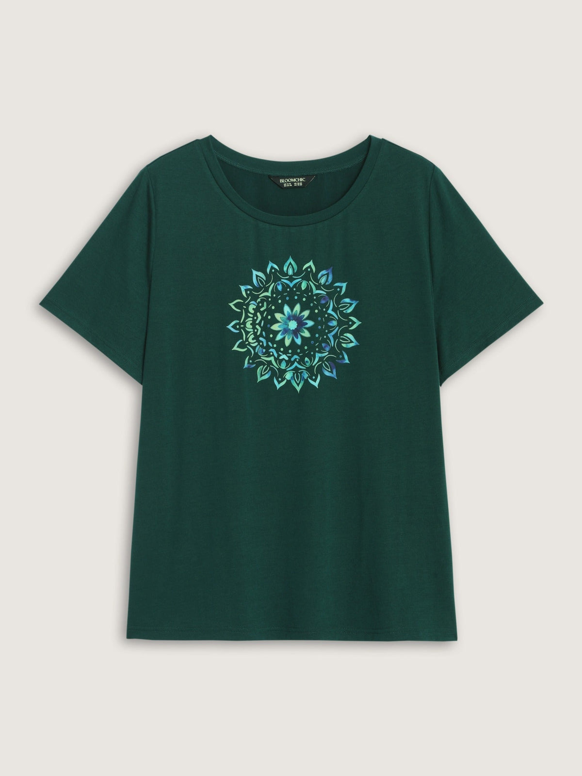 Supersoft Mandala Print Crew Neck T-Shirt