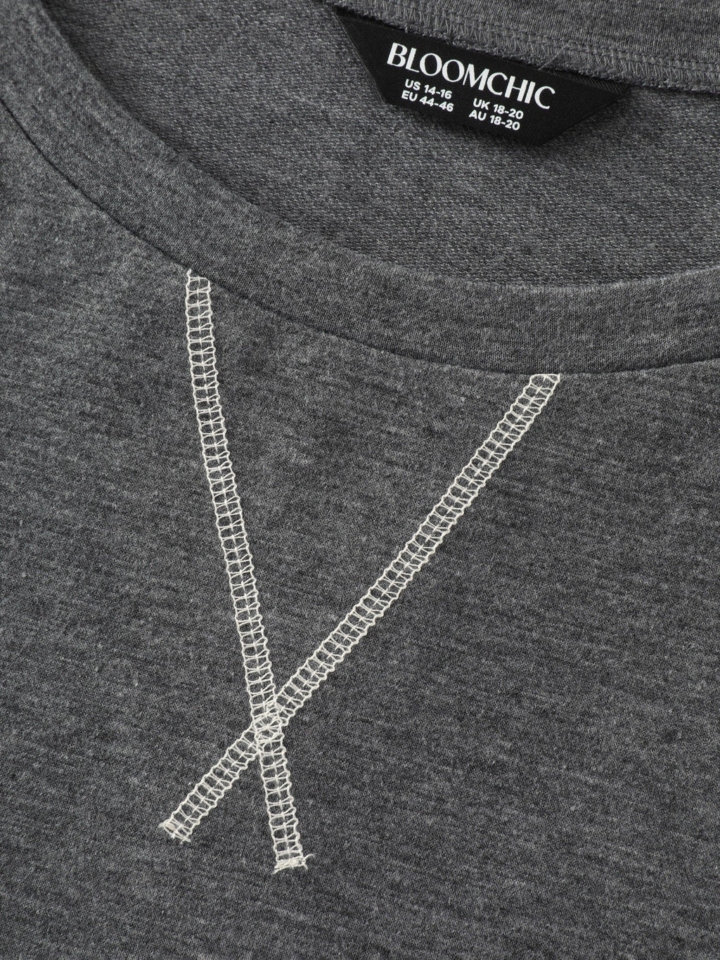 Supersoft Colorful Striped Sleeve Criss‑Cross Stitch Sweatshirt