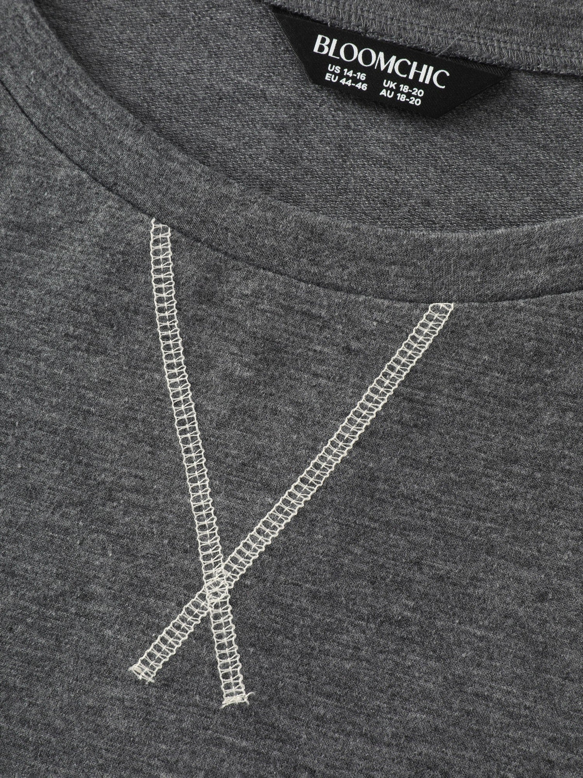 Supersoft Colorful Striped Sleeve Criss‑Cross Stitch Sweatshirt