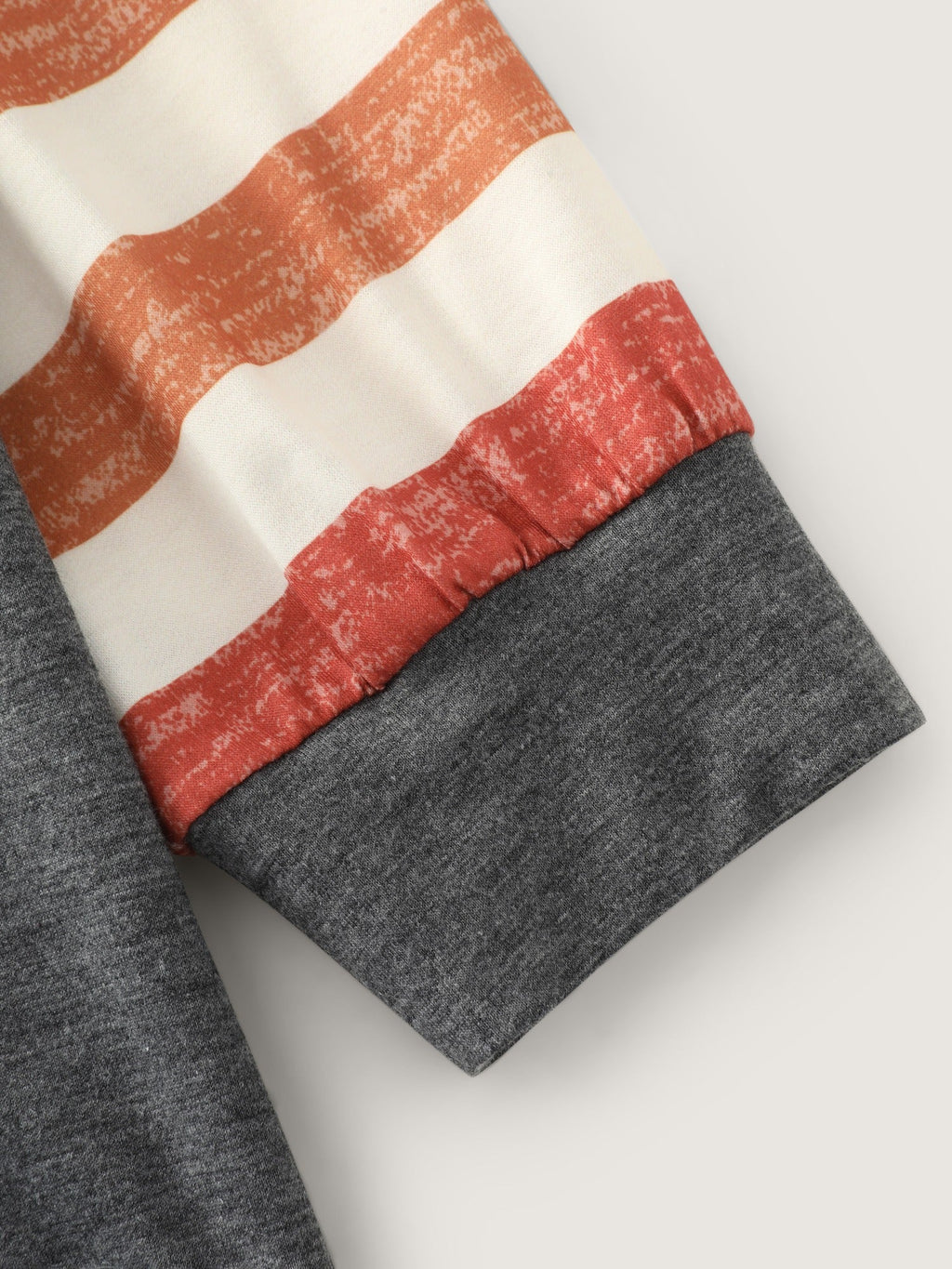 Supersoft Colorful Striped Sleeve Criss‑Cross Stitch Sweatshirt