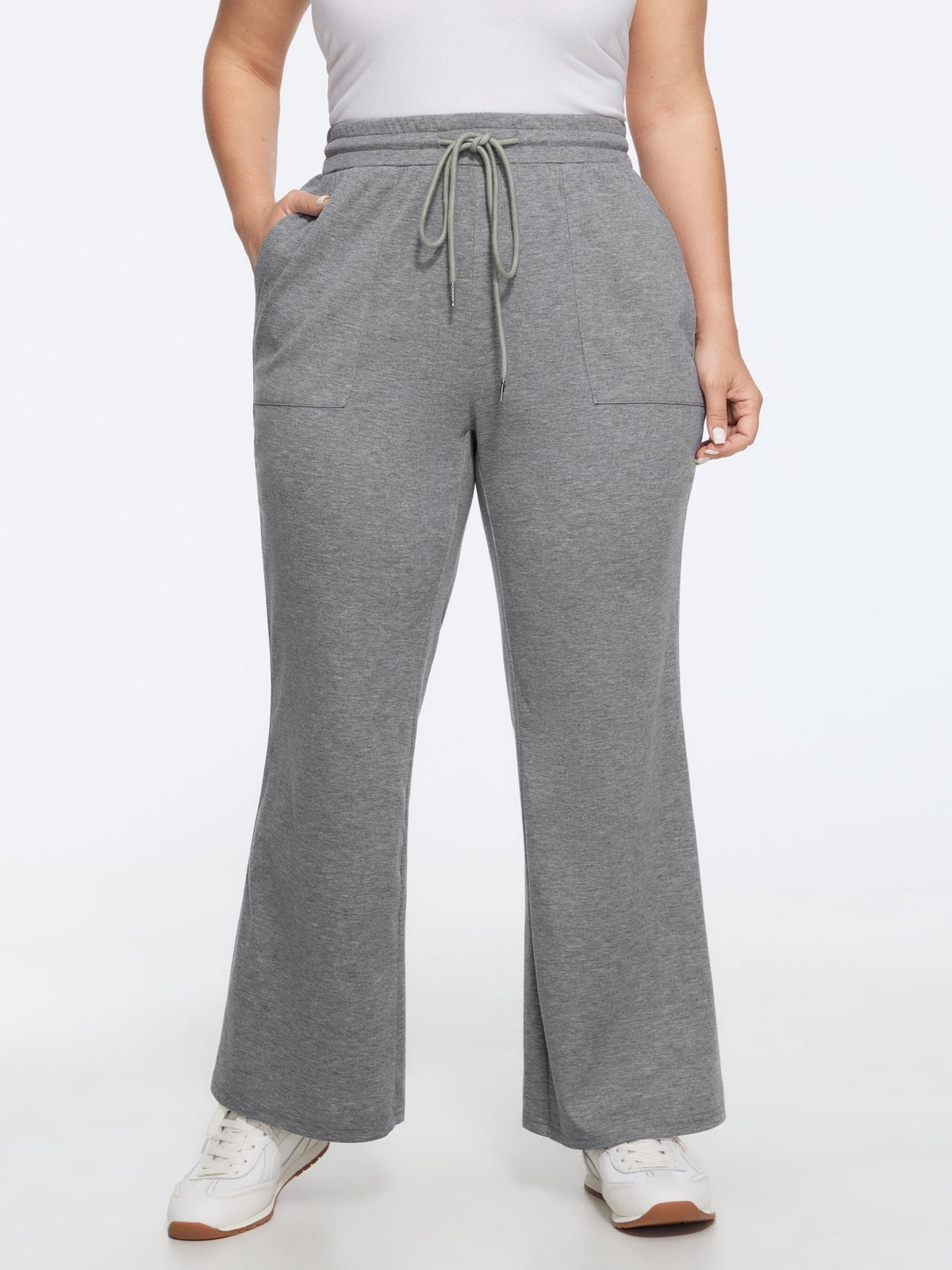 Supersoft Heather Drawstring Waist Flare Pants