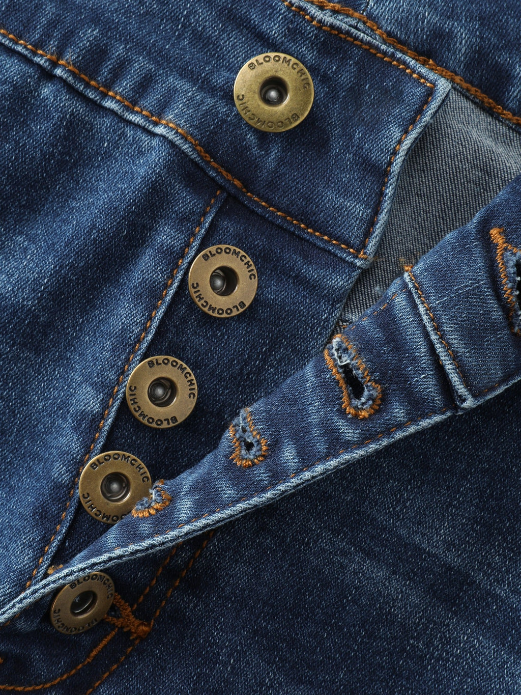 Stretchy Vintage Multi Button Bootcut Jeans