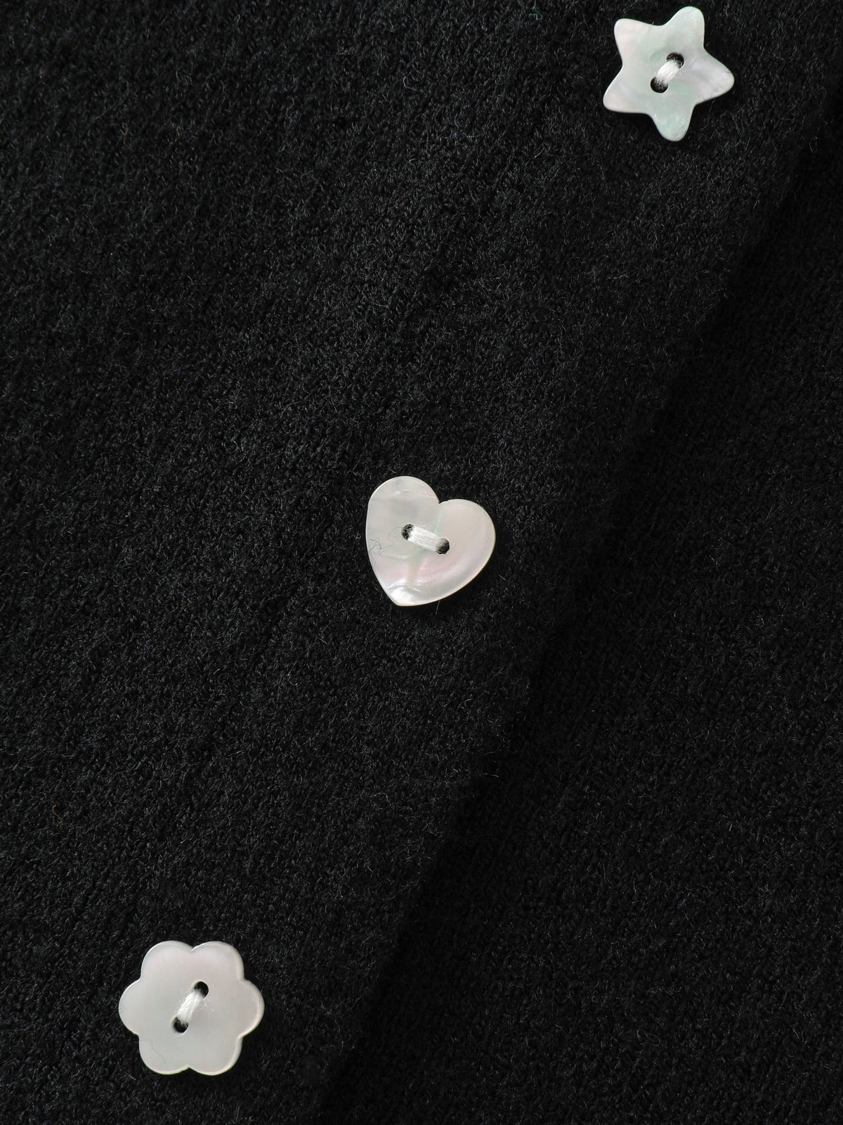 Textured Crew Neck Mixed Button Short Sleeve Cardigan