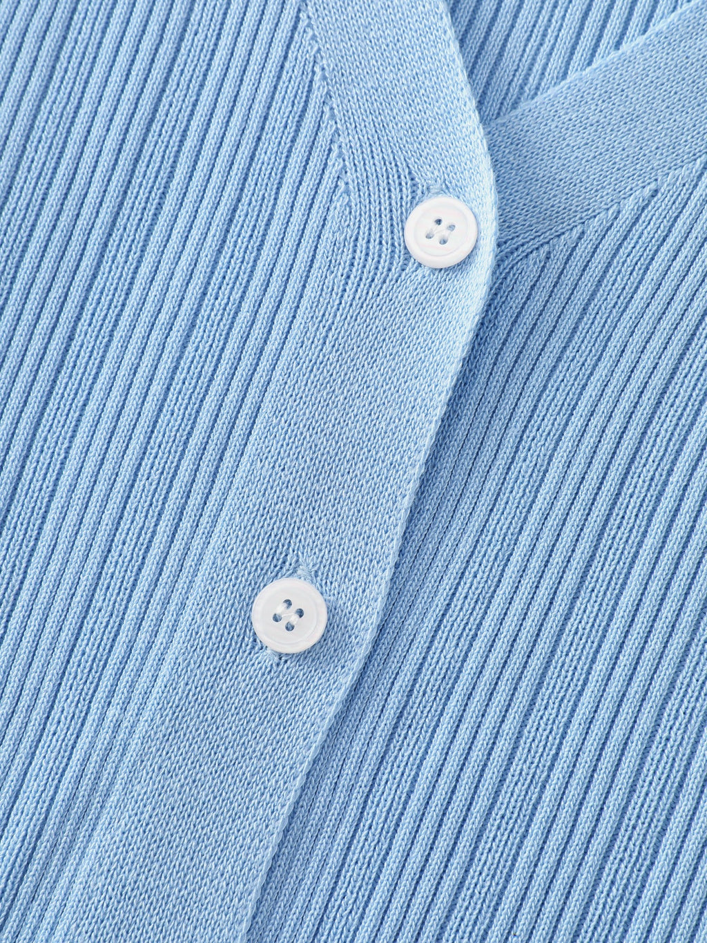 Textured Vertical Rib V Neck Front Button Cardigan