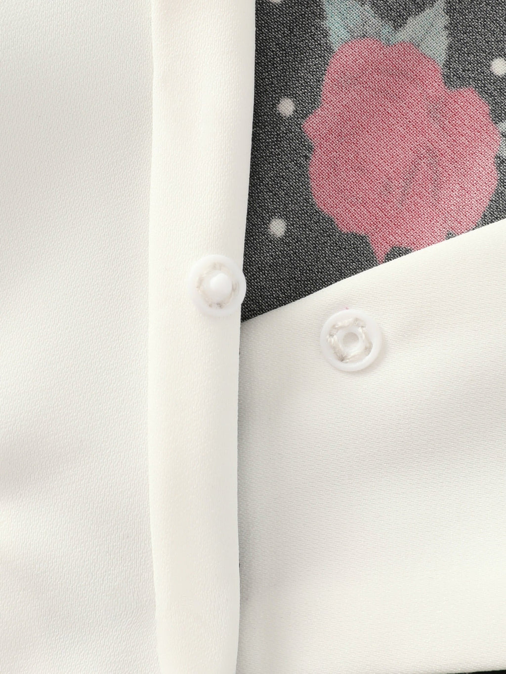 Rose Dot Print Contrast Shirred Waist Midi Dress