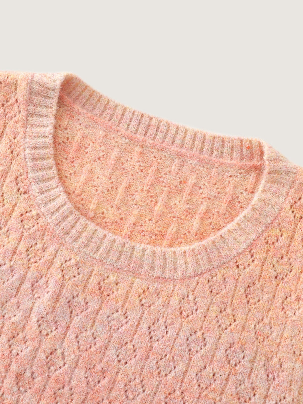 Crew Neck Gradient Space Dye Hollow Sweater Vest