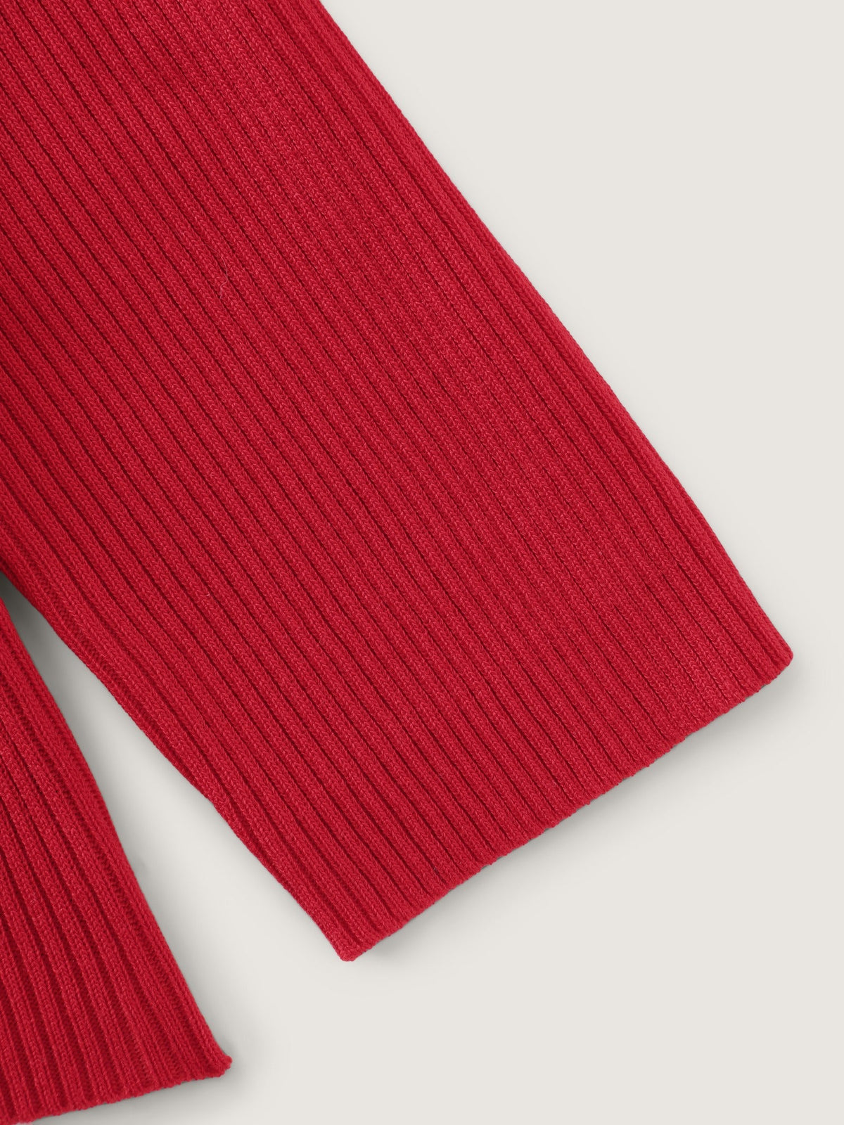 Stretchy Square Neck Ribbed Long Sleeve Pullover