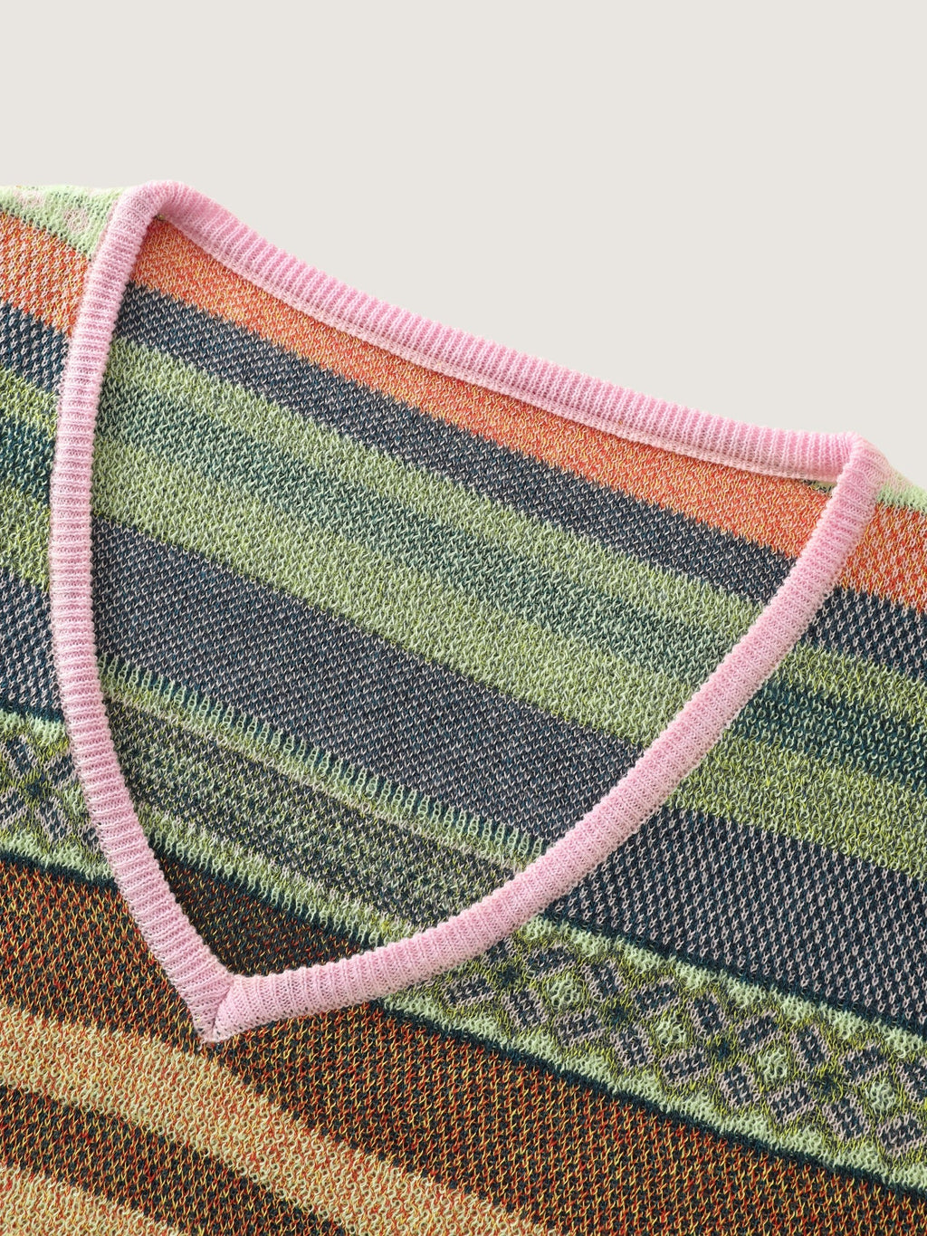 Texture Vintage Striped V Neck Sweater Vest