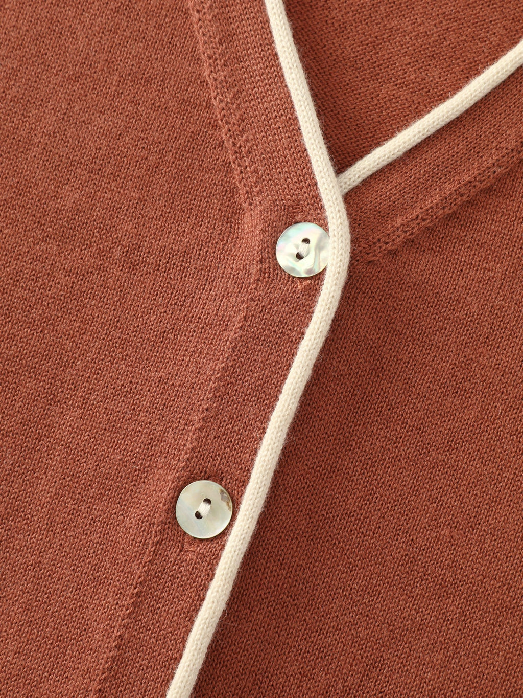Color Contrast Trim V Neck Front Button Cardigan