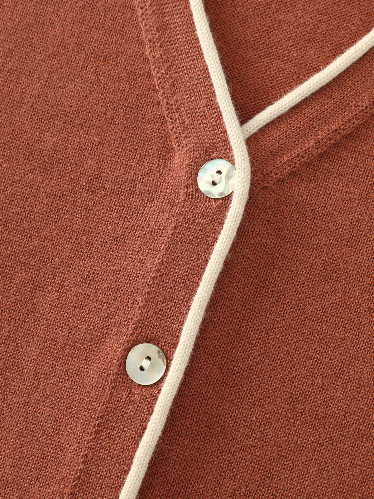 Color Contrast Trim V Neck Front Button Cardigan