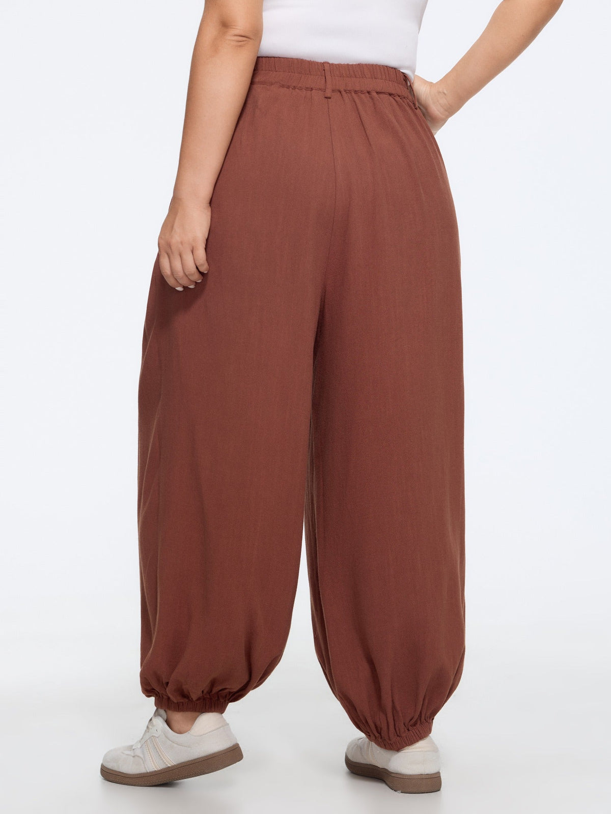 High Waist Flap Pocket Ruched Jogger Pants