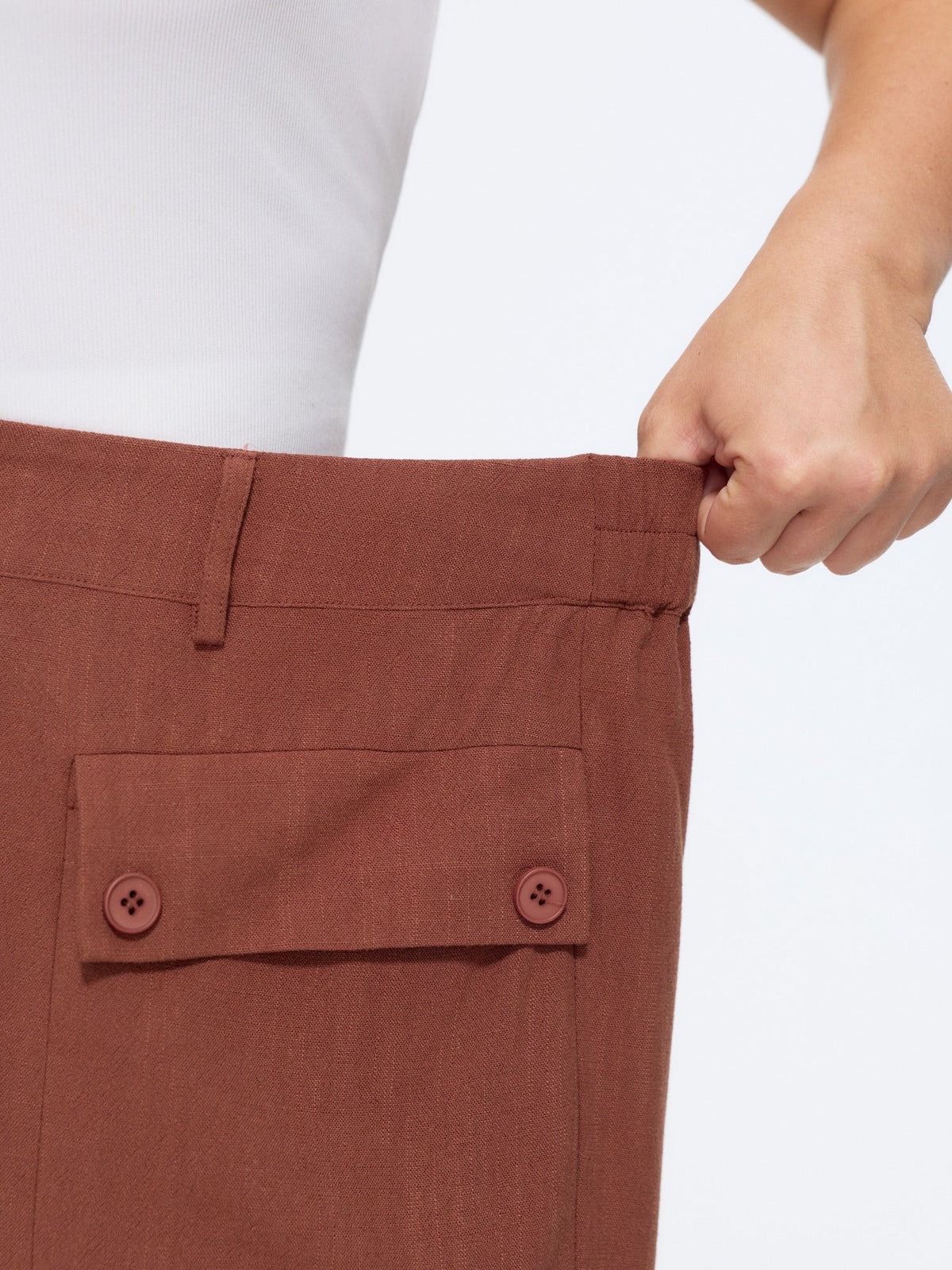 High Waist Flap Pocket Ruched Jogger Pants