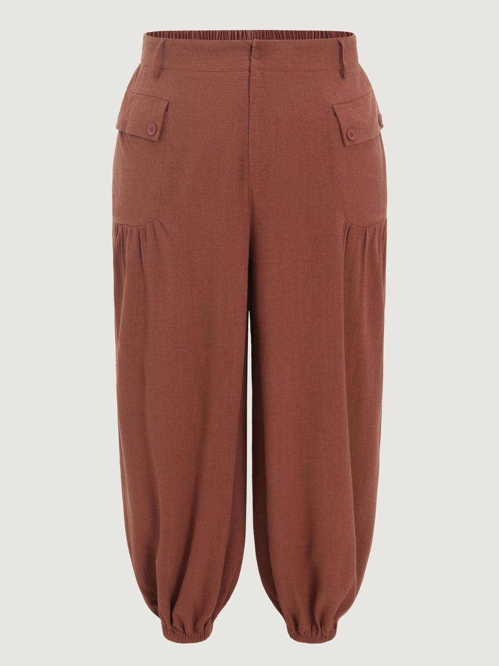 High Waist Flap Pocket Ruched Jogger Pants